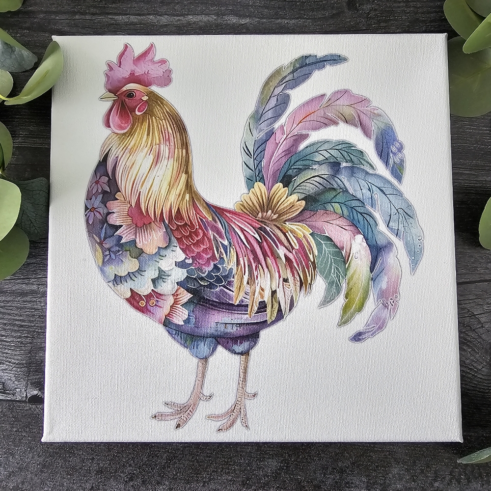 Colorful Rooster Canvas Art